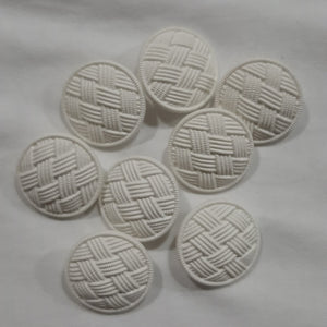 Button Singles - Plastic 30mm "White Woven/Shank" by Flair Accessories