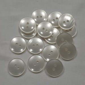 Button Singles - Plastic 18mm "Plain Cream Opaque" by Cut Above