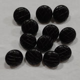 Button Singles - Plastic 16mm "Black Leather Look/Shank"