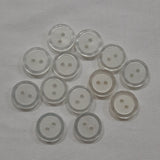 Button Singles - Plastic 14mm "Opaque/Frosted Centre" by Astor