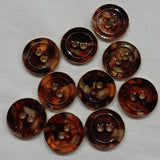 Button Singles - Metal in 2 Sizes "Resin Brown" by Buttonworks