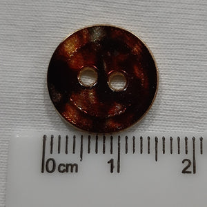 Button Singles - Metal in 2 Sizes "Resin Brown" by Buttonworks