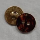 Button Singles - Metal in 2 Sizes "Resin Brown" by Buttonworks